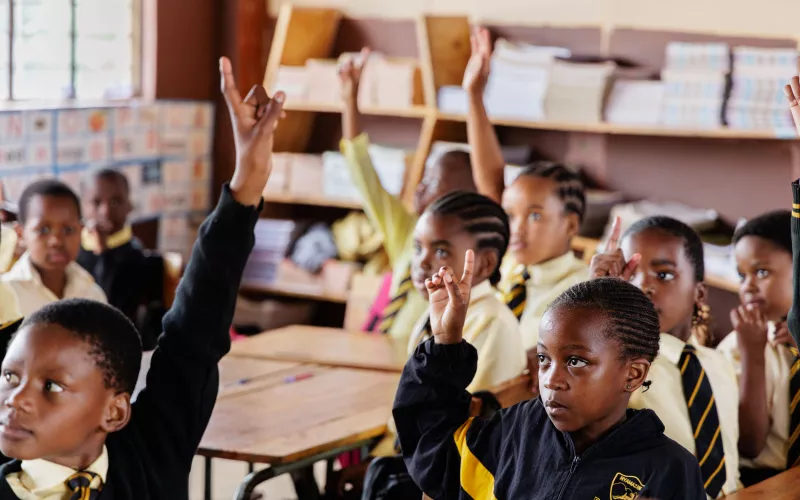 Children in classroom. 