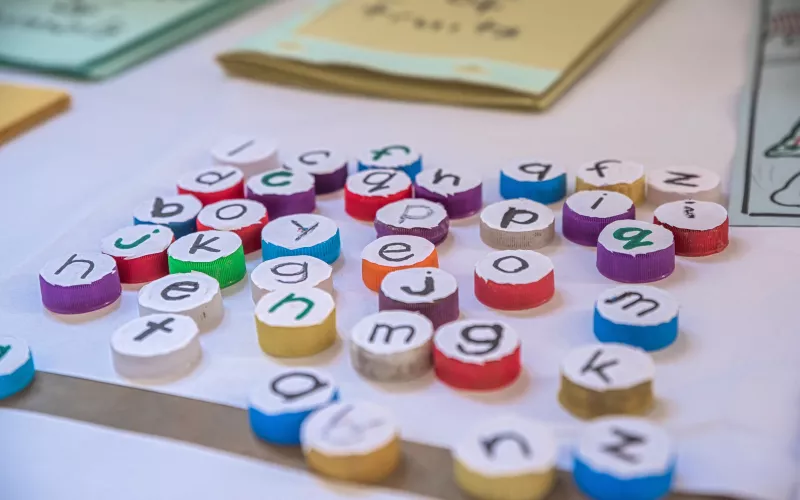 Handmade letters on card