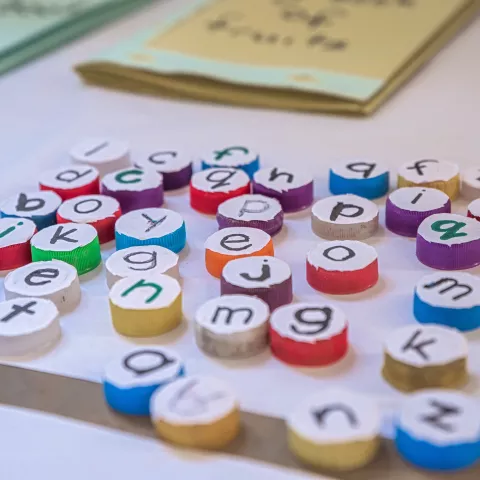 Handmade letters on card